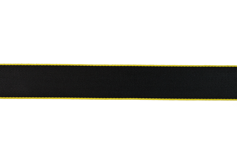 Yellow Edged Black Seat Belt Webbing