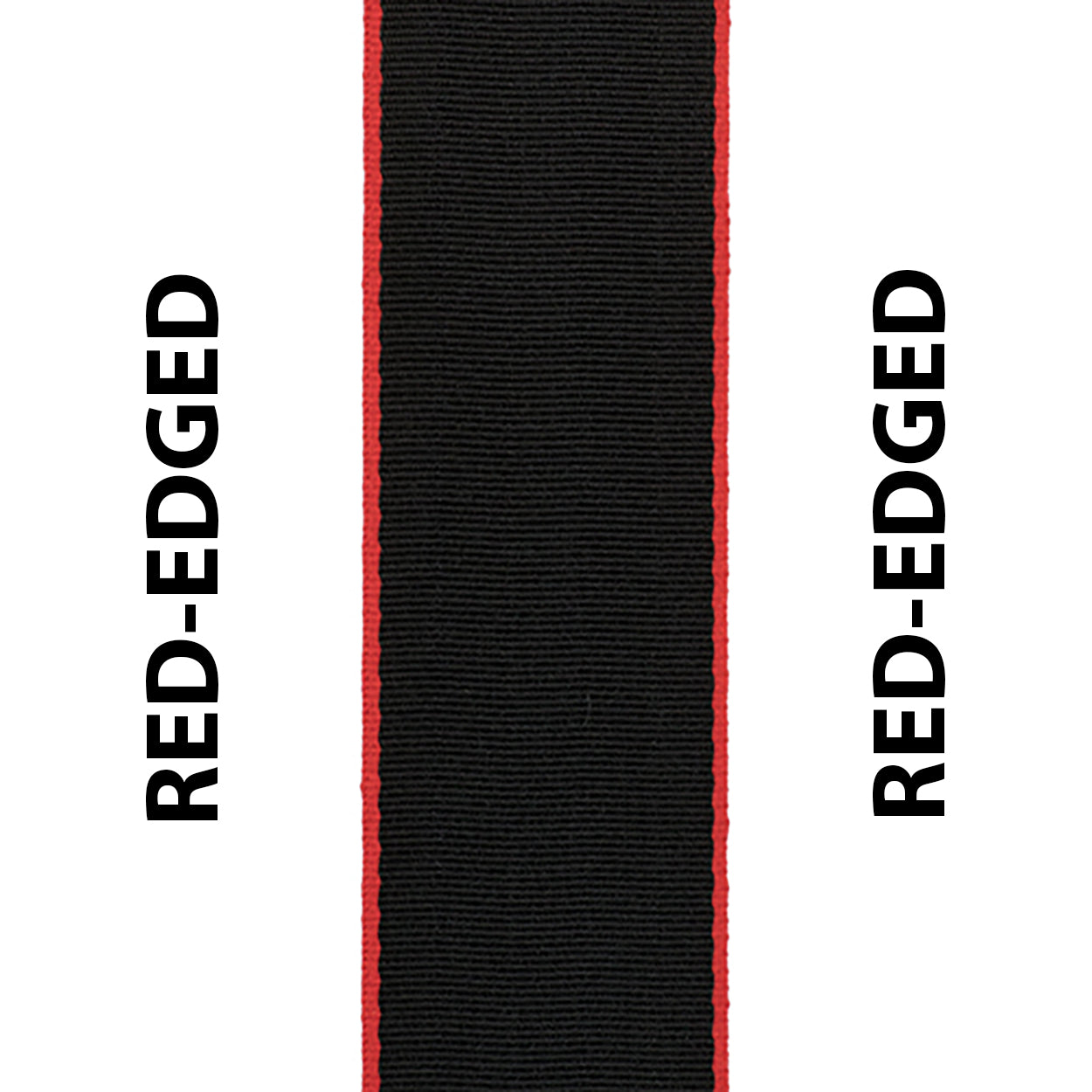 Red Edged Black Seat Belt Webbing Replacement Strap